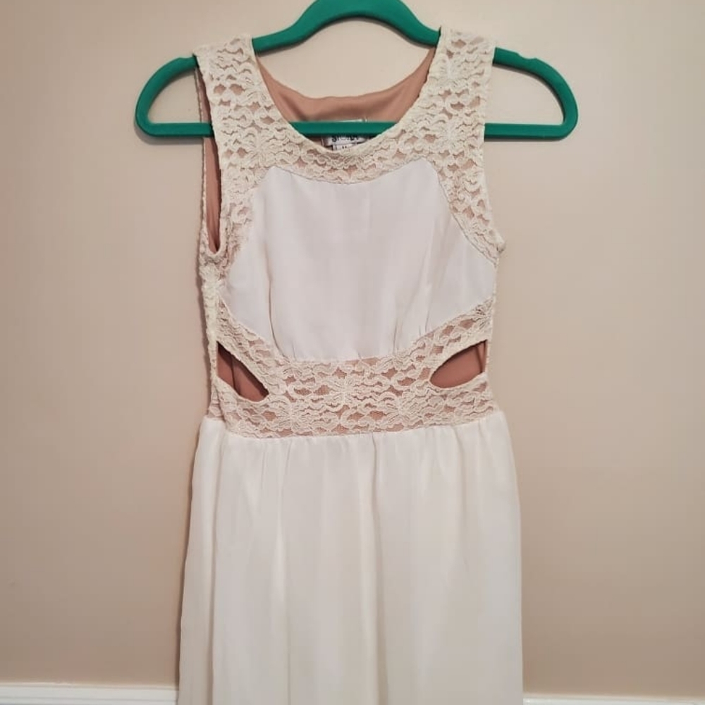 White cutout lace dress